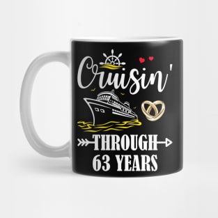 Cruising Through 63 Years Family 63rd Anniversary Cruise Couple Mug